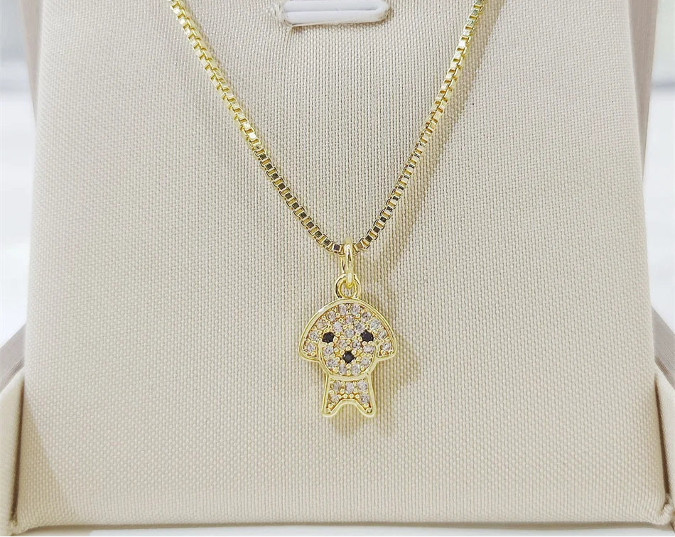 Cute Poodle Dog Animal Stainless Steel Necklace