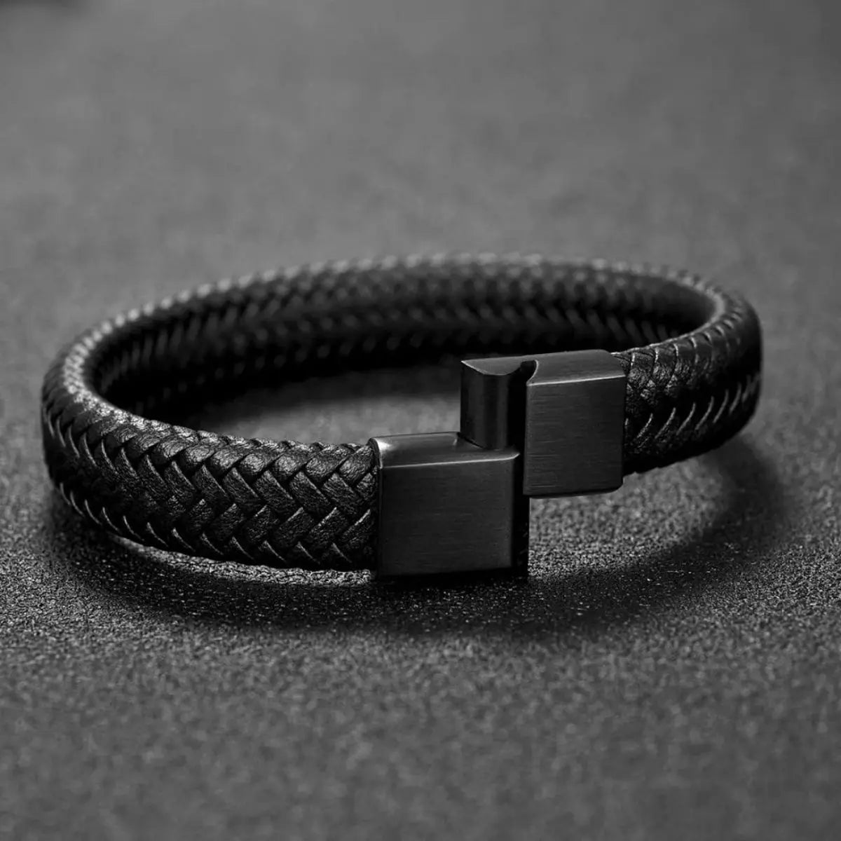 Men's Leather Open Bangle