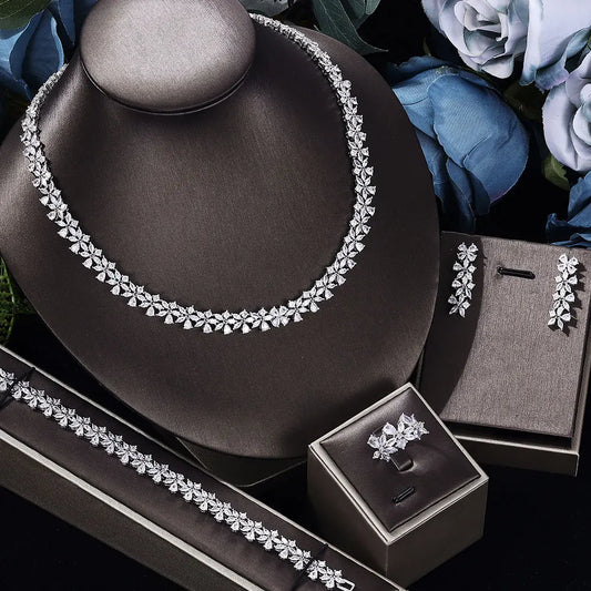 New four-piece cubic zirconia bridal jewelry set