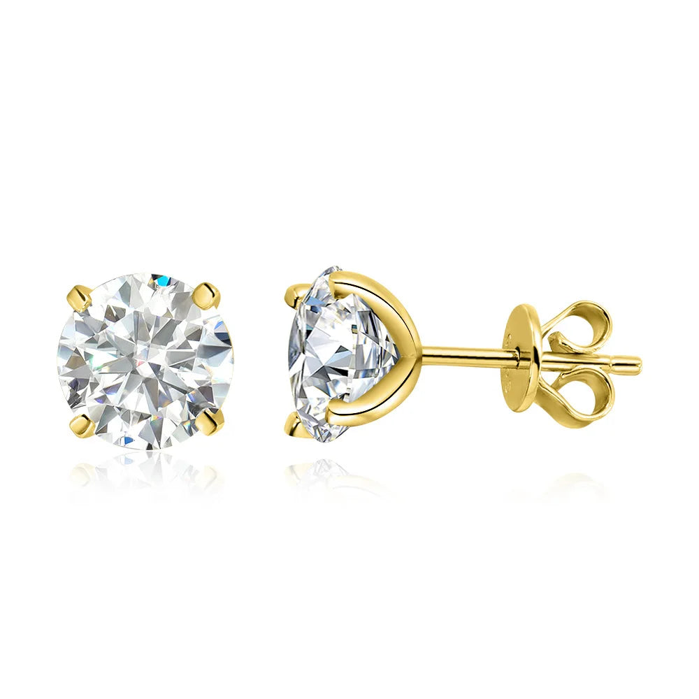 Rose Gold Colour Moissanite Stud Earrings