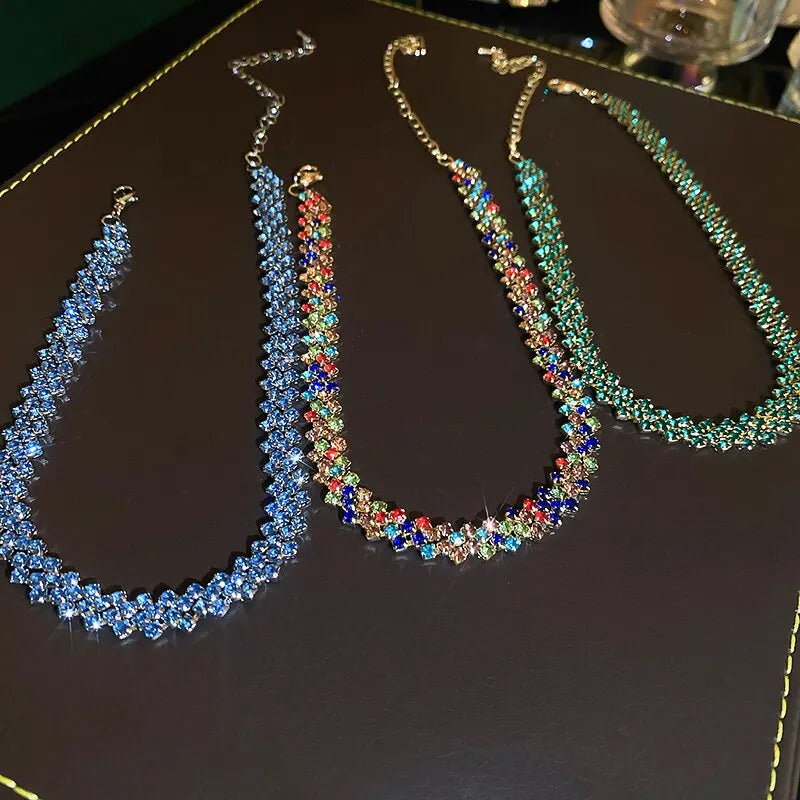 Luxury Shiny Full Rhinestone Choker Necklace