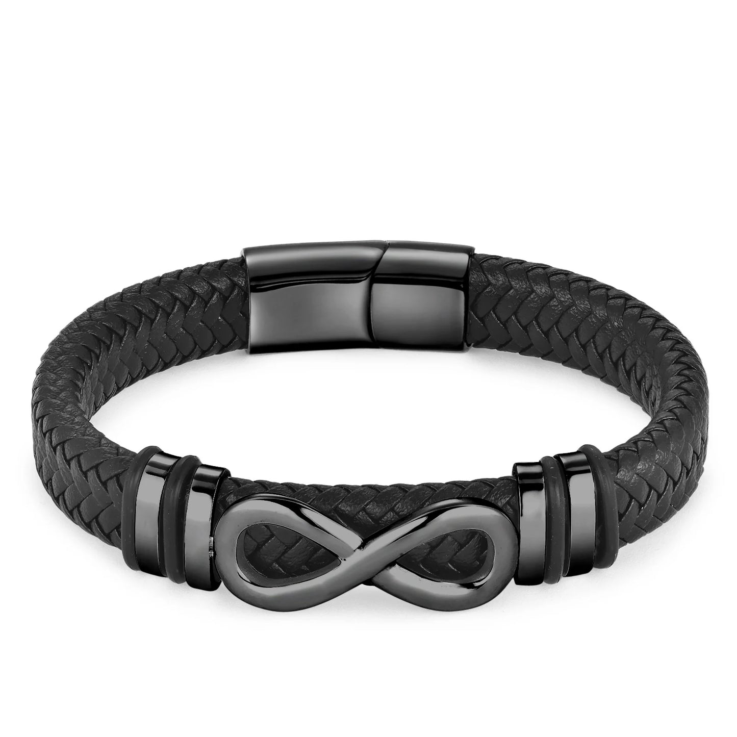 Classic Stainless Steel Leather Bracelet