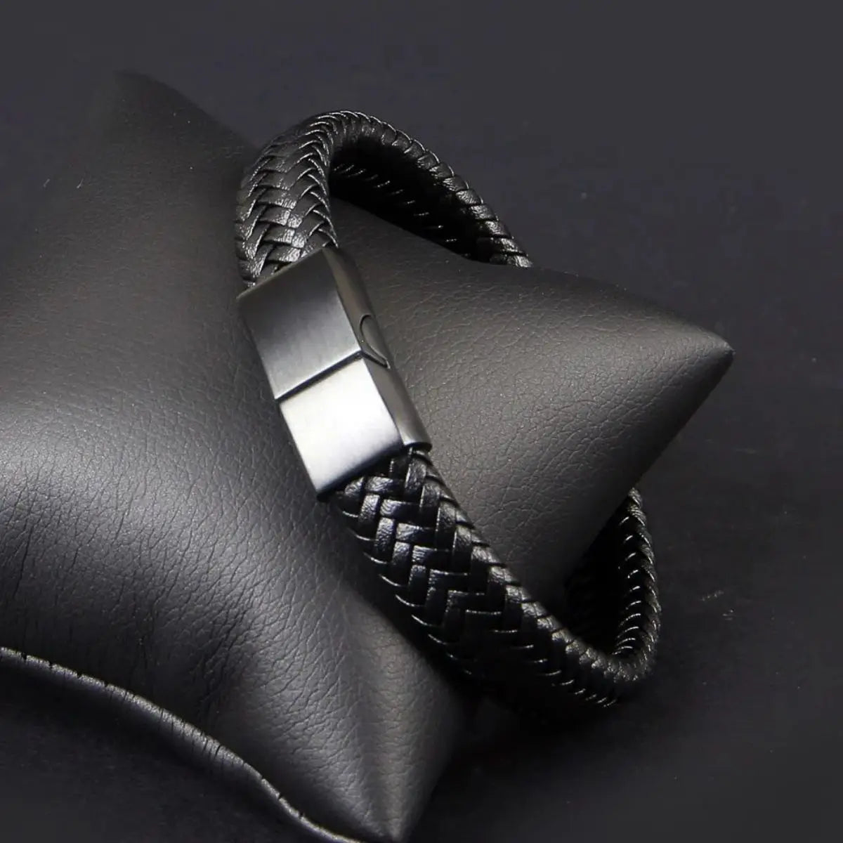 Men's Leather Open Bangle
