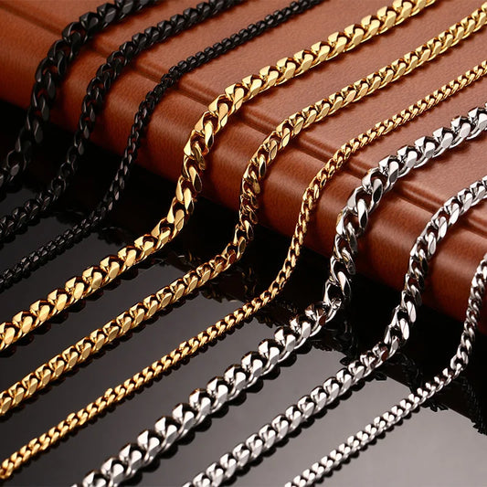 Stainless Steel Cuban Link Chain Necklace