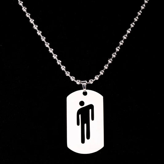 New Fashion Skew Head Tag Stainless Steel Pendant Necklaces