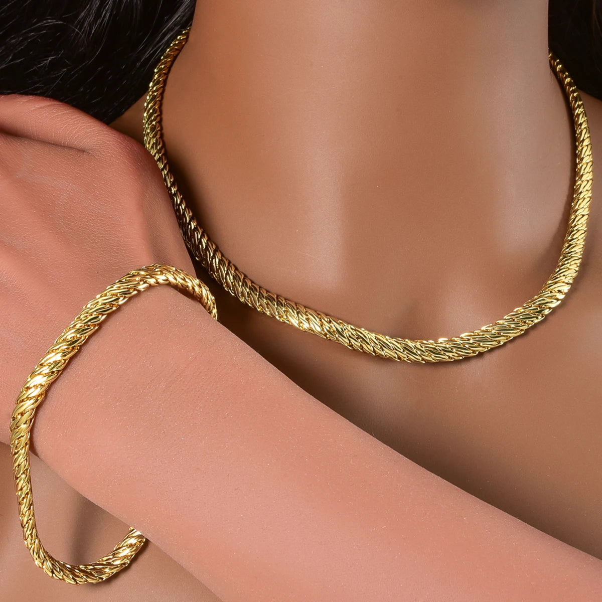 Trendy Copper Necklace Bracelet Jewelry