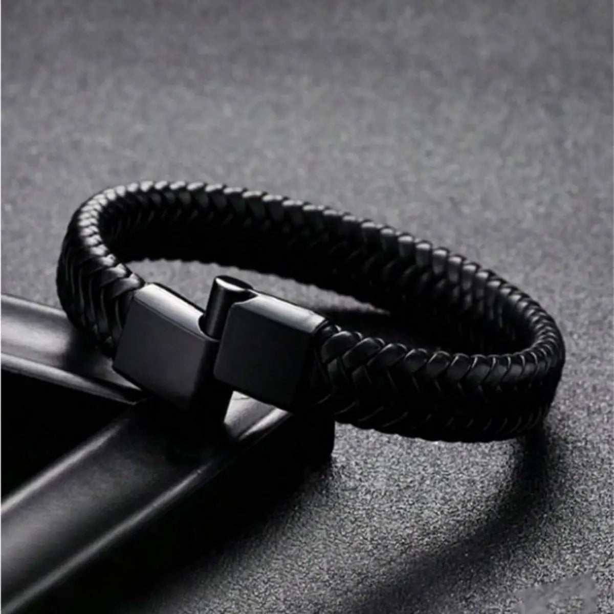 Men's Leather Open Bangle