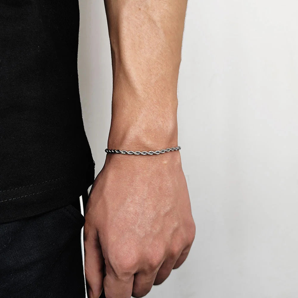 Hip Hop Stainless Steel Twist Chain Men Bracelet
