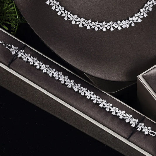 New four-piece cubic zirconia bridal jewelry set