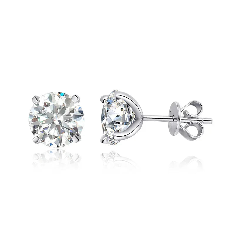 Rose Gold Colour Moissanite Stud Earrings