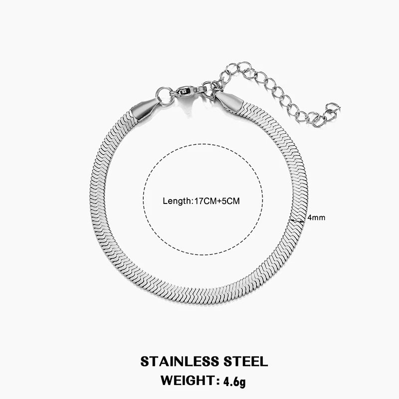 Hot Classic Unisex Flat Snake Chain Choker Necklace