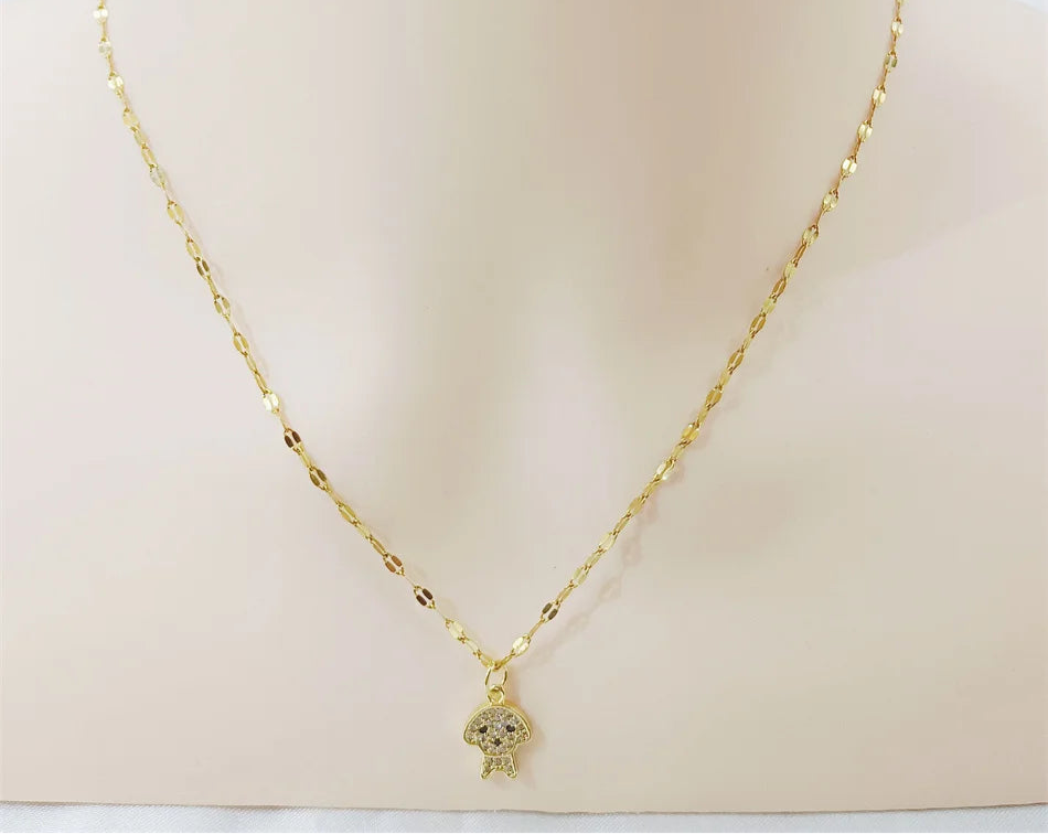 Cute Poodle Dog Animal Stainless Steel Necklace