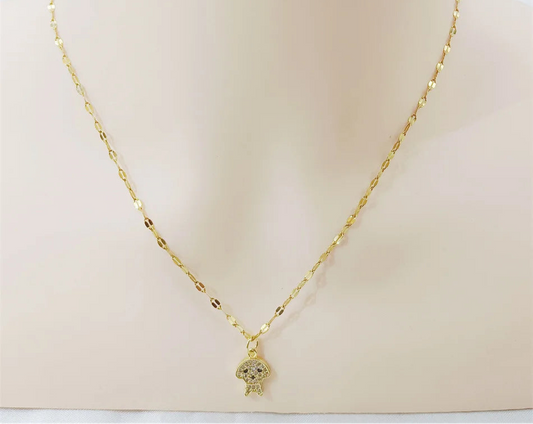 Cute Poodle Dog Animal Stainless Steel Necklace