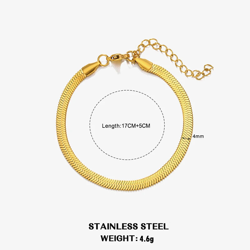 Hot Classic Unisex Flat Snake Chain Choker Necklace