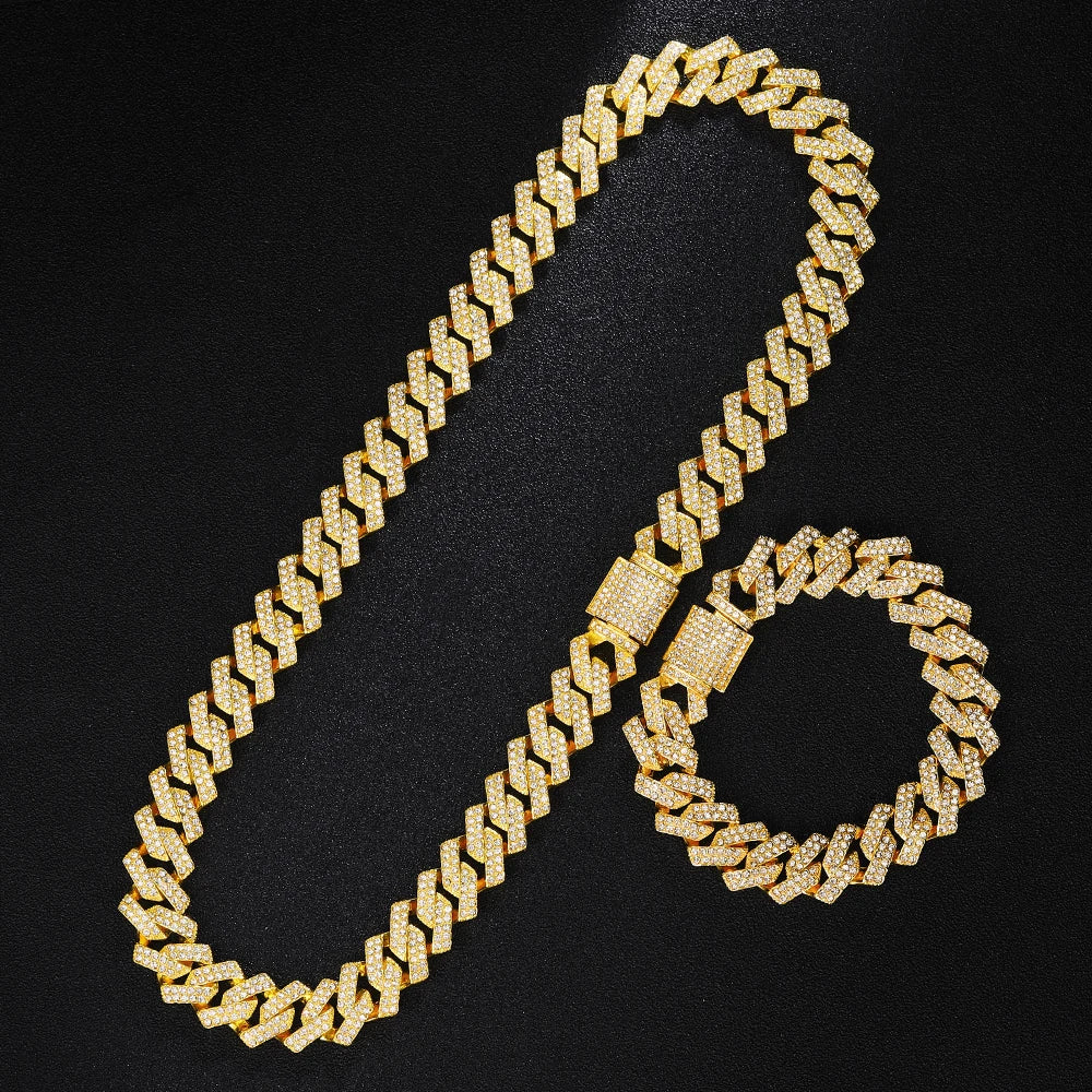 Gold Color Cuban Chain Watch