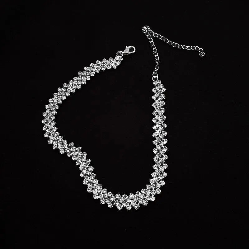 Luxury Shiny Full Rhinestone Choker Necklace